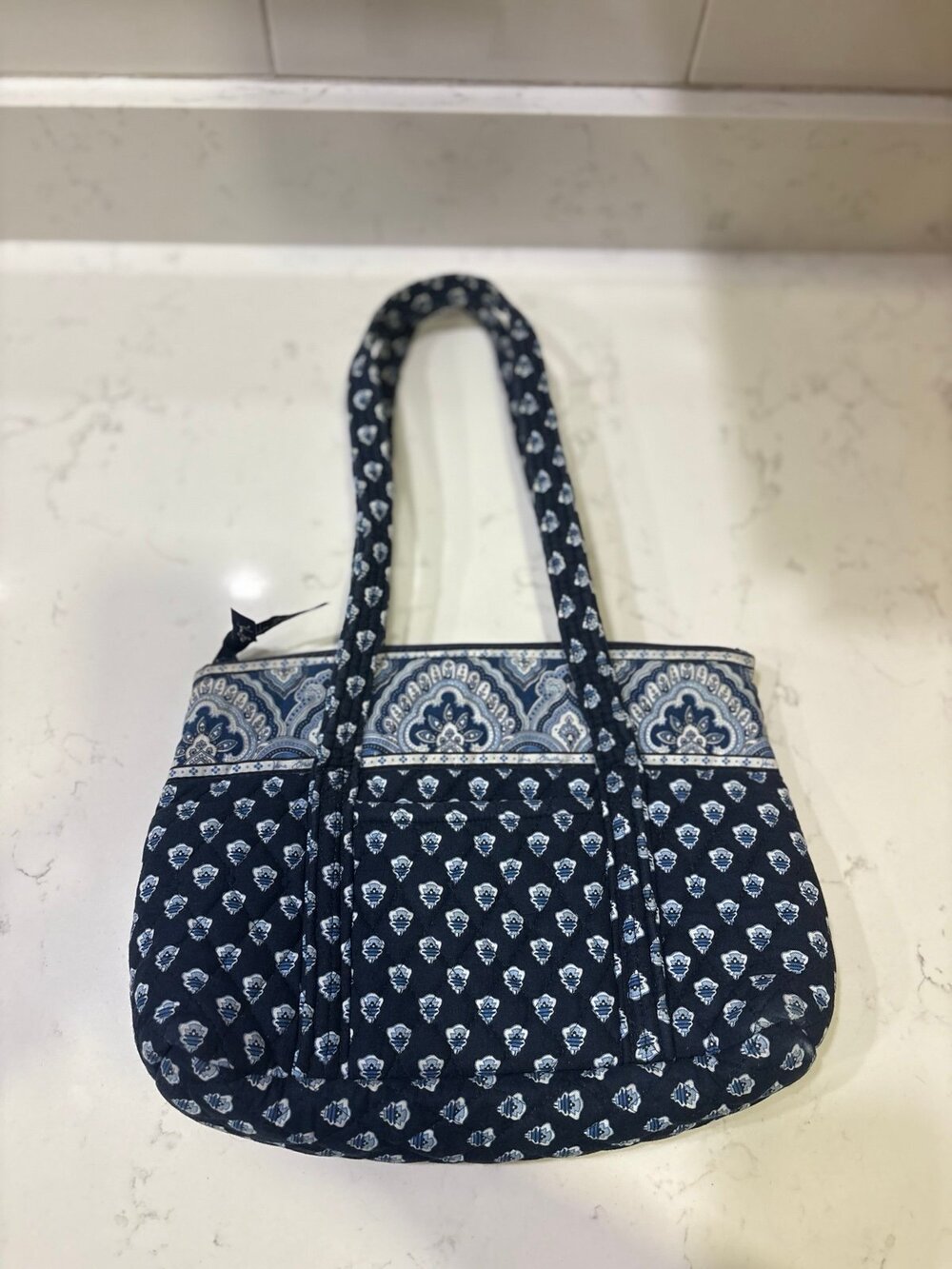Vera Bradley Navy Blue Seasport large quilted tote VINTAGE RETIRED